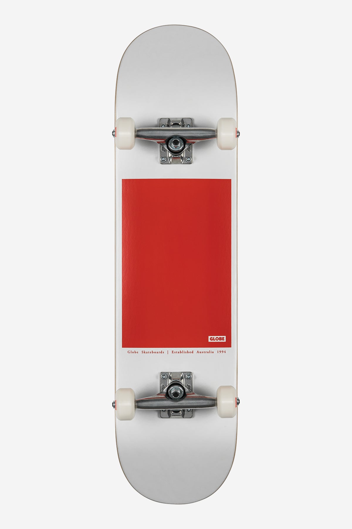 G0 Block Serif 8.0" Complete - White/Red - Globe Brand AU