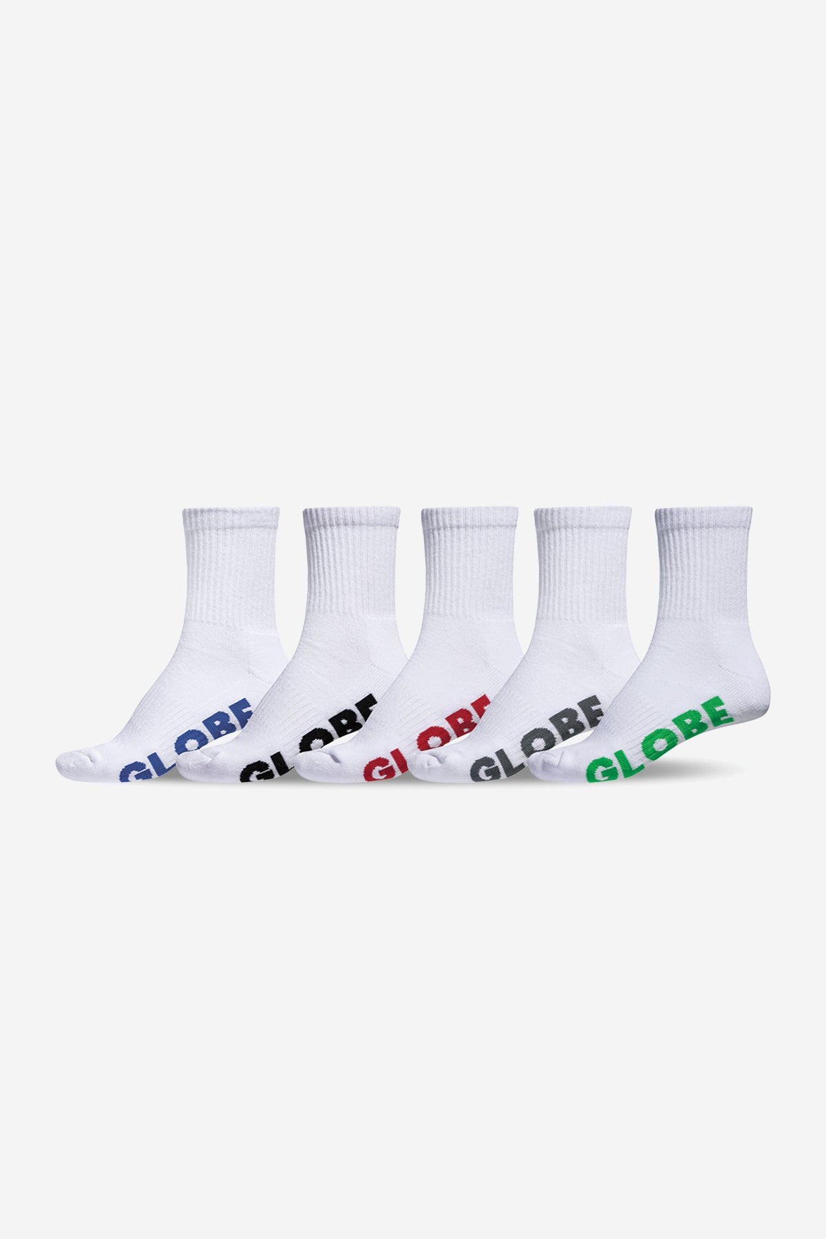 Large Stealth Crew Sock 5 Pack (12-15) - Globe Brand AU