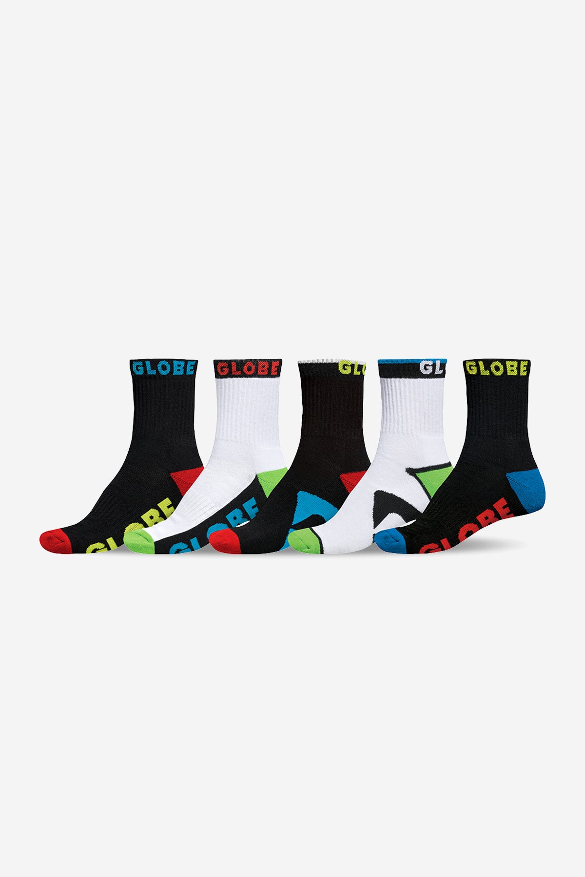 Boys Destroyer Crew Sock 5 Pack - Globe Brand AU