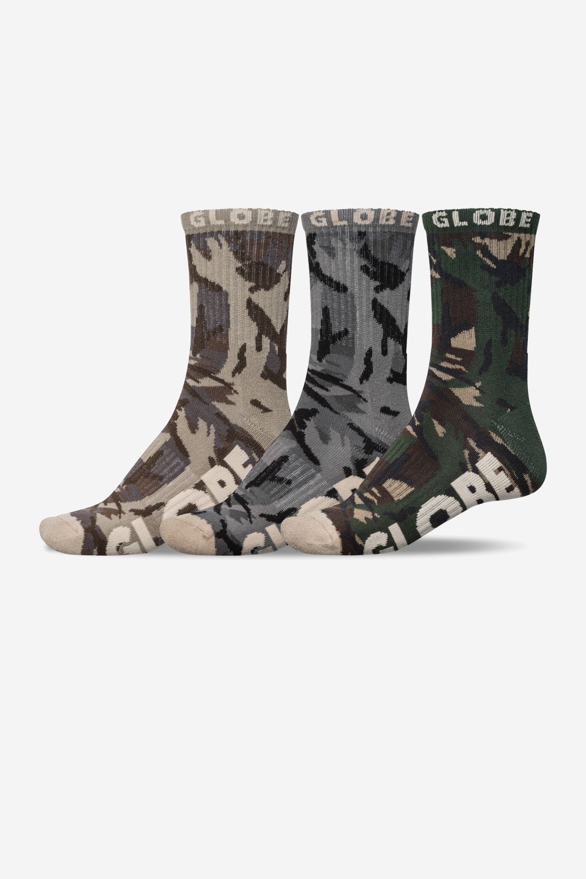 Eco Camo Crew Sock 3 Pack - Globe Brand AU
