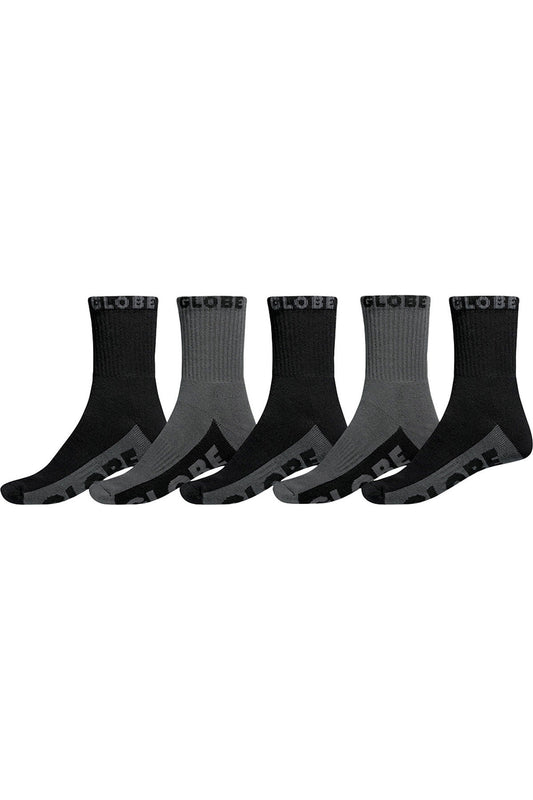 Black/Grey Crew Sock 5 Pack - Black/Grey