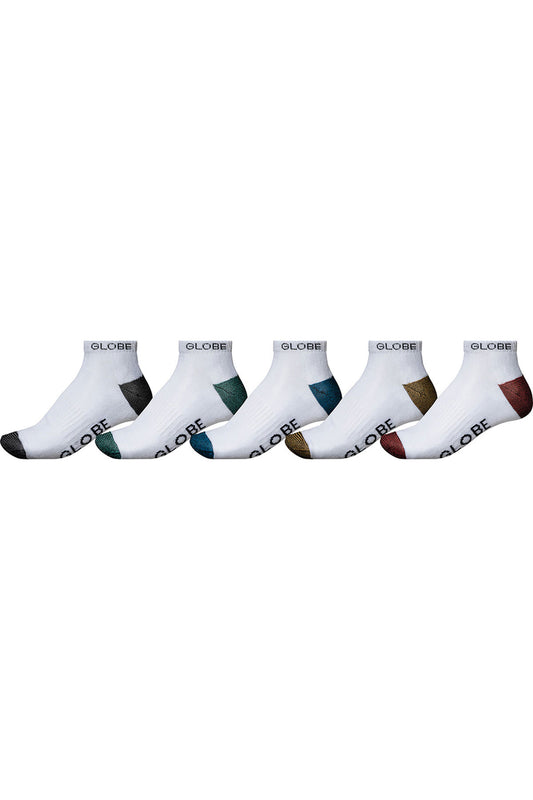 Ingles Ankle Sock 5 Pack - White/Assorted